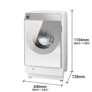 シャープ 【左開き】11．0kgドラム式洗濯乾燥機 シルバー系 ES-G11C-SL-イメージ2