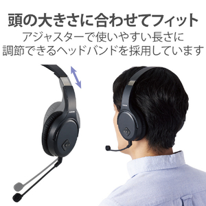 エレコム 2．4GHzワイヤレスステレオヘッドセット ブラック HS-HPW01BK-イメージ6