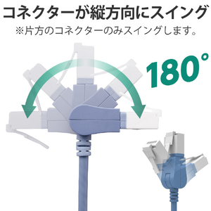 エレコム スイングコネクターLANケーブル(Cat6A準拠) 10．0m ブルー LD-GPATSV/BU100-イメージ3