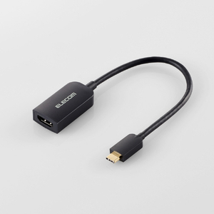 エレコム USB Type-C(TM) - HDMI(R)変換アダプター 1ポート(15cm) ブラック AD-CHDMIQBK3-イメージ2