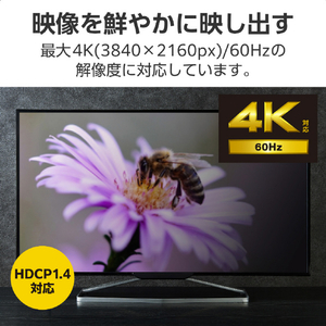 エレコム USB Type-C(TM) - HDMI(R)変換アダプター 1ポート(15cm) ブラック AD-CHDMIQBK3-イメージ4