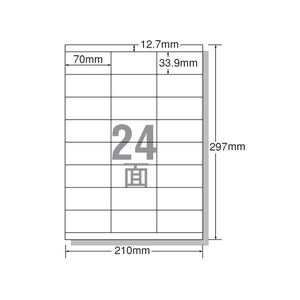 エーワン レーザー用ラベル A4 24面 上下余白 20枚 F806185-28386-イメージ1