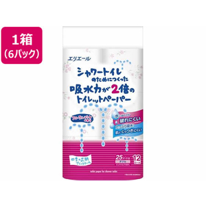 大王製紙 シャワートイレ 吸水力が2倍 12ロール W25m フラワー×6P F377277-イメージ1