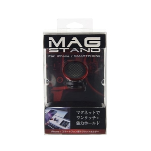 クオリティトラストジャパン iPhone/スマートフォン対応マグネットカースタンド レッド QS-141RD-イメージ1