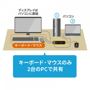 サンワサプライ 手元スイッチ付きパソコン自動切替器(2：1) SW-KVM2WVUN2-イメージ11