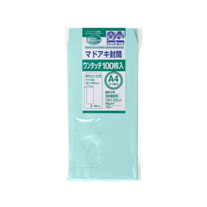 オキナ マドアキ封筒 窓付 長3 ブルー ワンタッチ 100枚 FCC2110-WT32BU-イメージ1