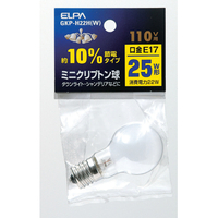 エルパ ミニクリプトン球 E17口金 25W形(22W) 1個入り ホワイト GKPH22HW