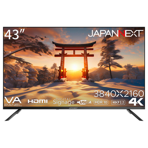 JAPANNEXT 43型4K対応液晶ディスプレイ ブラック JN-V43UHDR-U-イメージ1