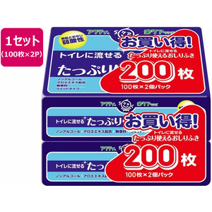 クレシア アクティ トイレに流せるたっぷり使えるおしりふき 2P FC594RA-80815-イメージ1