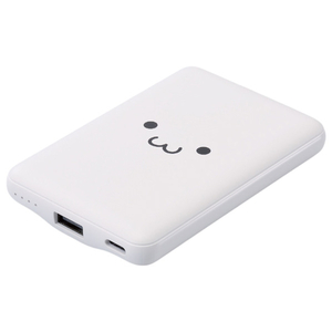 エレコム 薄型コンパクトモバイルバッテリー(5000mAh/3A/C×1+A×1) しろちゃん(ホワイト×ブラック) DE-C45-5000WF-イメージ1