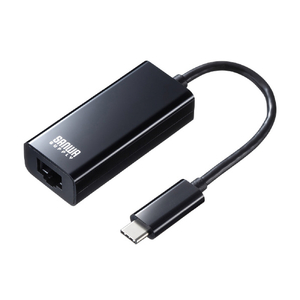 サンワサプライ 有線LANアダプタ USB Type-C-LAN変換・Gigabit対応 ブラック USB-CVLAN2BKN-イメージ1