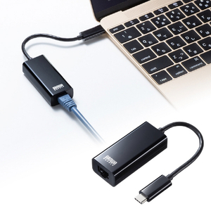 サンワサプライ 有線LANアダプタ USB Type-C-LAN変換・Gigabit対応 ブラック USB-CVLAN2BKN-イメージ6