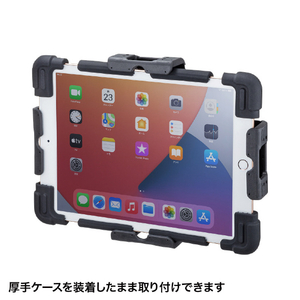 サンワサプライ 厚さ30mm対応iPad・タブレット用鍵付きVESA取付けホルダー CR-LATAB30-イメージ5