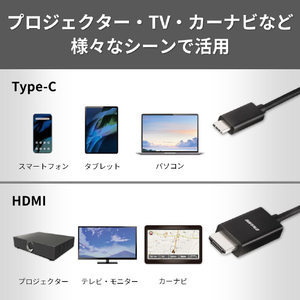 バッファロー Type-C to HDMI変換ケーブル(1m) ブラック BSCHD10BK-イメージ6