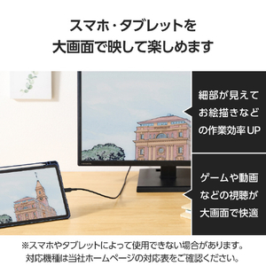 エレコム USB Type-C(TM) - HDMI(R)変換ケーブル(高耐久タイプ)(1．0m) ブラック MPA-CHDMIS10BK2-イメージ3