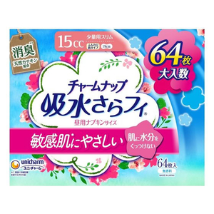 ユニ・チャーム チャームナップ 吸水さらフィ 敏感肌 フンワリ 少量スリム 15cc 64枚 FC15669-イメージ1