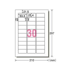 エーワン ラベルシール A4 30面 四辺余白角丸 100枚 F833483-28455-イメージ1