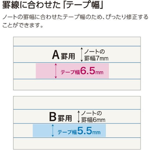 コクヨ キャンパス修正テープ ペン型 つめ替え用テープ B罫用 FC966PZ-TW-NT345-イメージ6