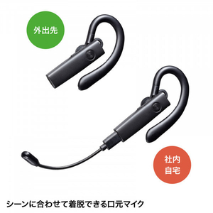 サンワサプライ Bluetoothヘッドセット(外付けマイク付き) MM-BTMH61BK-イメージ3