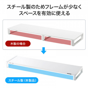 サンワサプライ 電源タップ+USBハブ付き机上ラック(W1000mm) ホワイト MR-LC206WN-イメージ10