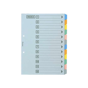 Forestway カラーインデックスカード A4タテ 12山 2穴 5組 1パック F815735-FRW788202-イメージ1