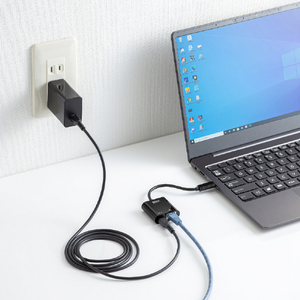 サンワサプライ USB3．2 TypeC-LAN変換アダプタ(PD対応) ブラック USB-CVLAN7BK-イメージ3