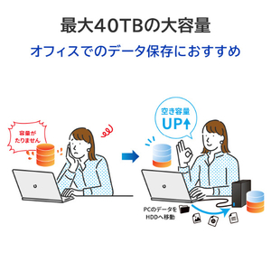 I・Oデータ 2ドライブ搭載(RAID 0/1対応)外付けハードディスク(2TB) BizDAS HDW-UTN2-イメージ4