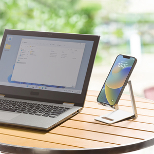 サンワサプライ タブレット・スマートフォン用薄型アルミスタンド(角度・高さ調整タイプ) PDA-STN68S-イメージ8