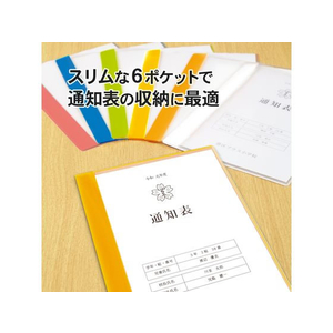 プラス プラス 通知表ファイル タテ入 6ポケット 10冊 オレンジ/78765 FCP3039-78765/FL-190GD-イメージ3