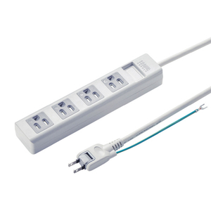 サンワサプライ シャッタータップ(3P・4個口・2．5m) ホワイト TAP-SH3425MG-イメージ1