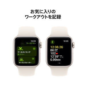 Apple Apple Watch SE(GPSモデル)- 40mm スターライトアルミニウムケースとスターライトスポーツバンド - S/M MXEF3J/A-イメージ6