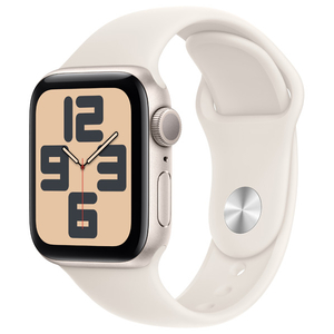 Apple Apple Watch SE(GPSモデル)- 40mm スターライトアルミニウムケースとスターライトスポーツバンド - M/L MXEG3J/A-イメージ1