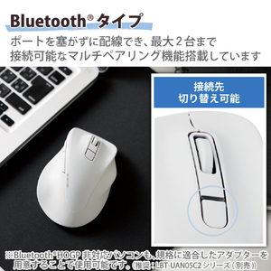 エレコム 静音 Bluetooth5．0マウス 5ボタン Mサイズ EX-G ホワイト M-XGM30BBSKWH-イメージ6