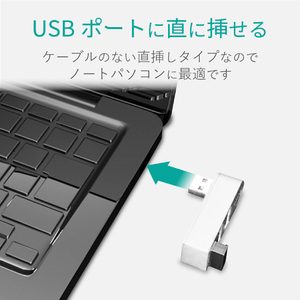 エレコム 機能主義USBハブ 直挿し(3ポート) U2H-TZ325BXシリーズ ホワイト U2H-TZ325BXWH-イメージ3