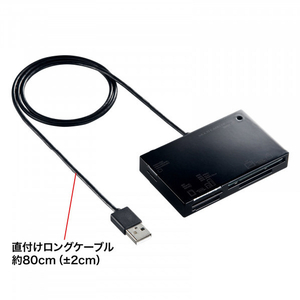 サンワサプライ USB2．0 カードリーダー  ブラック ADR-ML19BKN-イメージ3