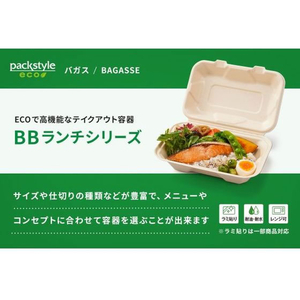 パックスタイル バガス容器 BBランチ 200-220-3 ラミ 50枚 FC326SH-00654679-イメージ5