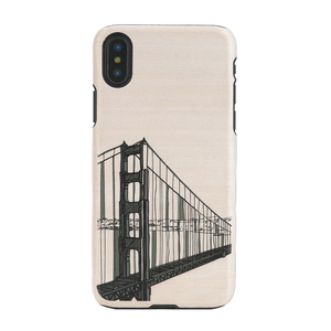 Man & Wood iPhone XS/X用天然木ケース Hand Bridge I10497I8-イメージ1