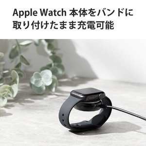 エレコム Apple Watch磁気充電ケーブル(高耐久) 2．0m ブラック MPA-AWAS20BK-イメージ5