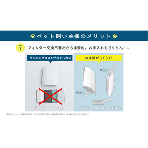 サンスター ペット想いの除菌脱臭機 QAIS-air- オフホワイト 04A1J-OW-イメージ6