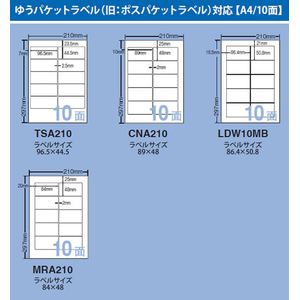 NANA ラベルシールナナワードA4 10面 四辺余白 100枚 1パック(100枚) F806444-TSA210-イメージ2