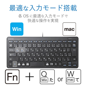 エレコム 有線薄型ミニキーボード ブラック TK-FCP096BK-イメージ4