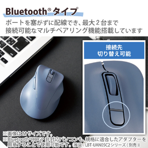 エレコム 静音 Bluetooth5．0マウス 5ボタン Sサイズ EX-G ブルー M-XGS30BBSKBU-イメージ6