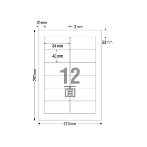 TAC ラベルシールSHARP書院 A4 12面 500枚 1箱(500枚) F840000-イメージ1