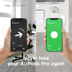 elago AirPodsPro用カラビナ付きシリコンケｰス(AirTag収納可) elago AirPodsPro ストーン EL_APPCSSCSO_ST-イメージ2