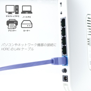 ホーリック LANケーブル UTP カテゴリー6A フラット(3m) パープル LC30-507FB-イメージ5