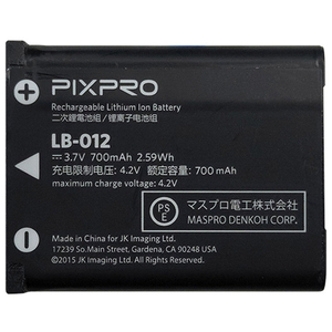 Kodak PIXPRO 充電式リチウムイオン電池 LB012-イメージ1