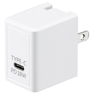 ヤザワ USBアダプター1ポートPD18W ホワイト VFPD18WH-イメージ1