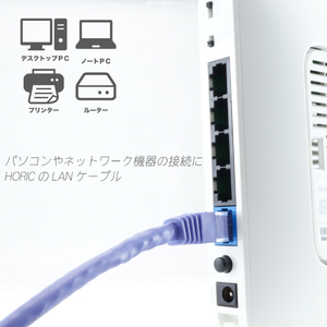 ホーリック LANケーブル UTP カテゴリー6A(50cm) パープル LC05-510RB-イメージ5