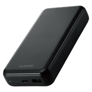 エレコム 20000mAh C+A 20W モバイルバッテリー ブラック DE-C34-20000BK-イメージ1