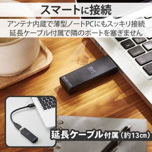 エレコム Wi-Fi 6・USB3．0対応無線LANアダプター ブラック WDC-X1201DU3-B-イメージ5